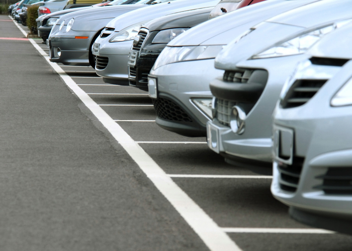 A row of parked cars