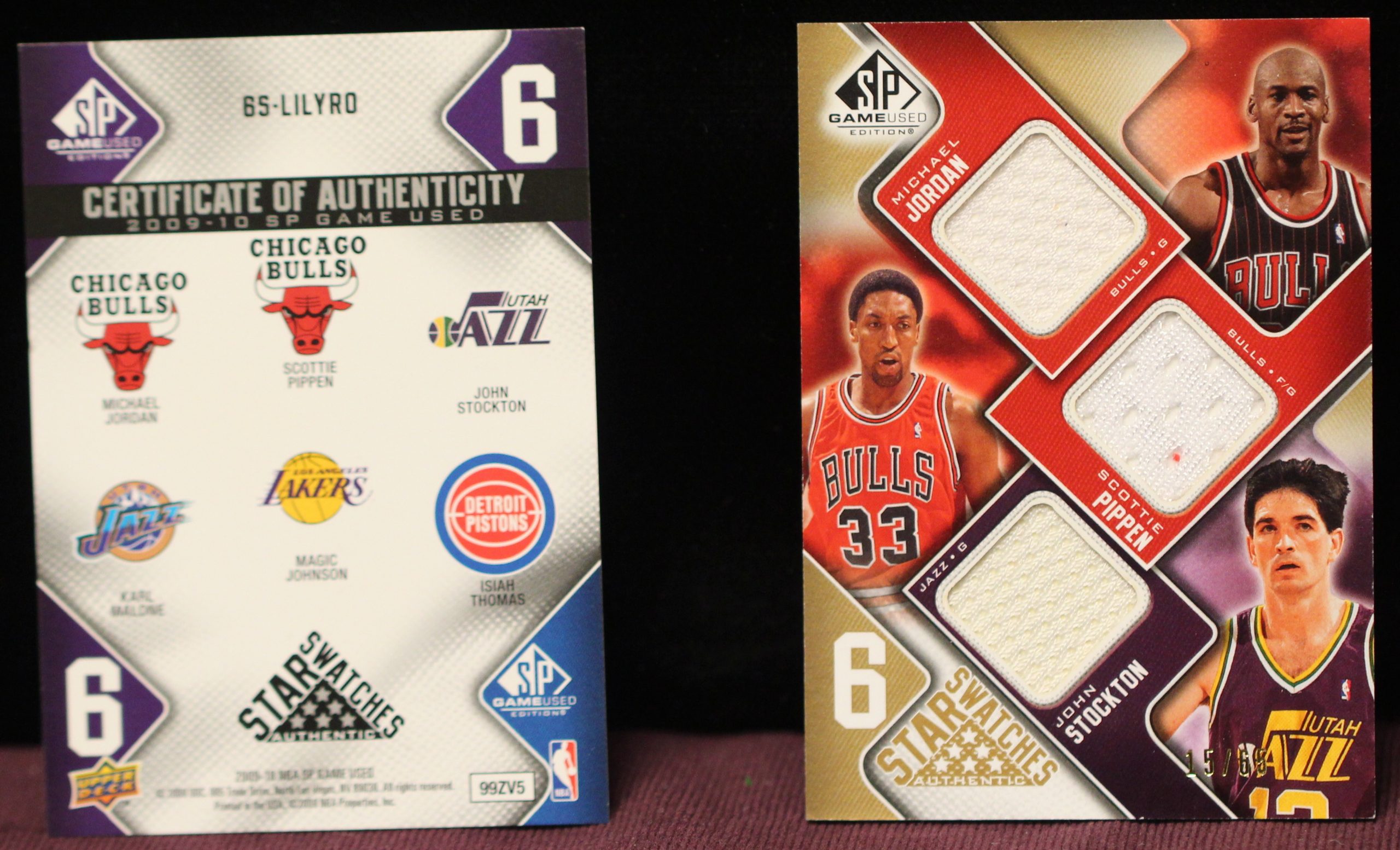 2009-10 SP GameUsed 6 Star Swatches JORDAN, PIPPEN, STOCKTON